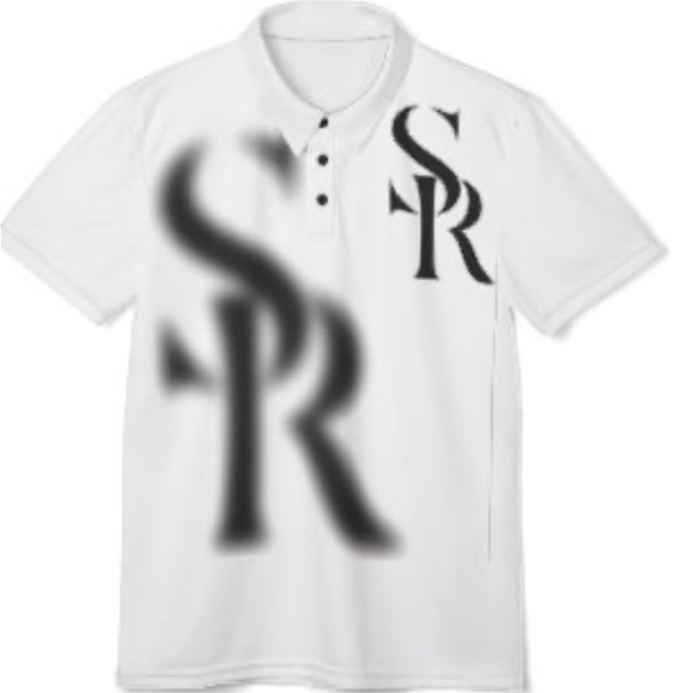 Black and White Polo Shirt with SR Logo